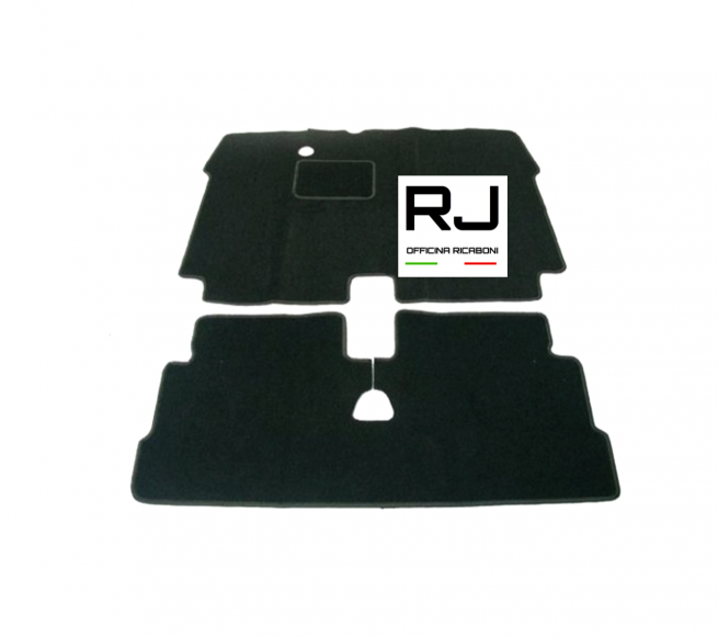 SET TAPPETINO 2CV DI LUSSO, NERO, BORDATO