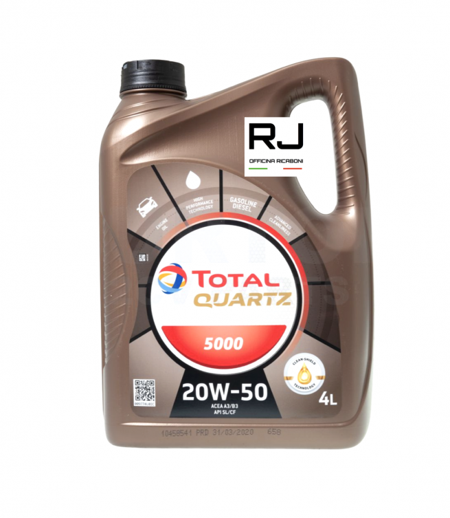 Olio motore 20W-50 4 litri, TOTAL Quartz 5000
