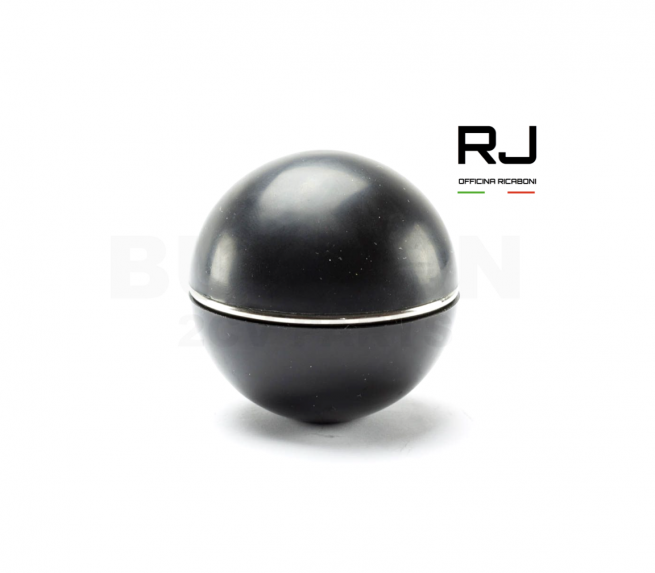 Pomello del cambio in plastica, nero con anello cromato