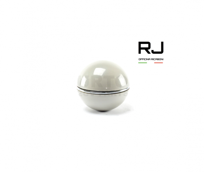 Pomello del cambio in plastica, grigio con anello cromato